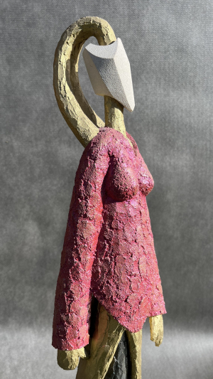 Laurent Messager - Kimiko (Detail)(Ciment armé, polychromie patines, Pierre de taille, Socle béton/marbre)